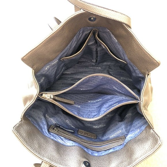 Nautica Archipelago Women's Tote Bag Purse Bronze Antique Pebble Large - Picture 9 of 12